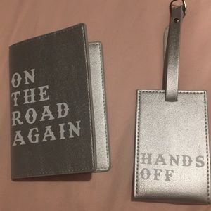 understated leather passport cover and luggage tag